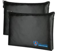 2 Pack Fireproof Bags 11.4 X 7.9 Inch Waterproof Fire Resistant Large Capacity For Documents,Money,Passport,Bank File And Cash