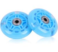 2 Pack Flash 80mm Led Scooter Wheels Micro Scooter Accessories Replacement Rear Wheels For Maxi Micro Scooters Blue For Boys Girls