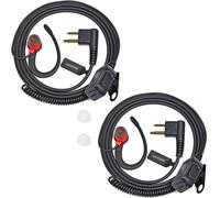 2 Pack G-Shape 2 Pin Walkie Talkie Safety Earphone with PTT Microphone Noise Cancelling Earphone Earphone for Motorola CP040 DP1400 CP200 XT420 XT460 PD405 PD505 TC620