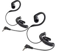 2 Pack G-Shaped Earbuds,Lightweight Soft 3.5mm Jack One Ear Listen Only Earphones,Walkie Talkie,Speaker and Microphone