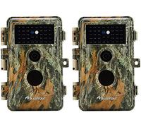 2-Pack Game & Trail Camera, 64MP 1296P H.264 MP4 Video Cam with 940nm No Glow Night Vision Motion Activated IP66 Waterproof for Outdoor Wildlife Monitoring, Yard Security, Animal Observation
