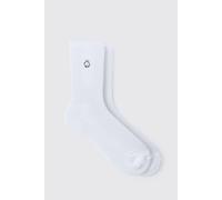 2 Pack Ghost Embroidered Socks homme - blanc - 8-12, blanc
