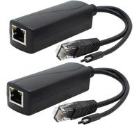 2-Pack Gigabit Poe Splitter,Adaptateur Ethernet Usb Micro 48V À 5V 2,4 A,Fonctionne Avec Raspberry Pi 3B +,Caméra Ip Et Plus