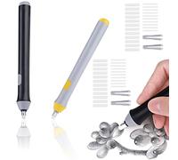 2 Pack Gomme électrique du Dessin de l'artiste Gomme à Effacer électrique 44 pcs Gommes de Rechange, à piles - Effacement Facile et Confortable - Gomme de 2,3 mm et 5 mm (Noir + Gris)
