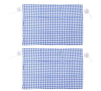2 Pack Grid Car Side Glass Shades | Sun Blocking & Privacy Guard | Auto Sun Shade for Little Ones/Dogs/Outdoor Parking | Easy Install Suction Cups | 28x19 inch (Carreaux Bleus)