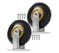 2-Pack Heavy-Duty Rubber Swivel Caster Wheels, 300kg Load Capacity, Quiet & Durable Pneumatic Wheels for Tool Carts & Furniture, Perfect for Smooth Mobility