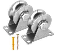 2 Pack High Quality Steel U Type Pulley With Silent Bearings, Groove Roller Slider Use For Gym, Fitness, Handling And Moving