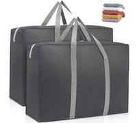 2-Pack Housse de Rangement pour Couettes: Sac de Rangement de Literie LEKEFET pour Couettes, Grand Sac de Rangement, Sac à Fermeture Éclair Pratique pour Linge de Lit Couettes Oreillers 110L