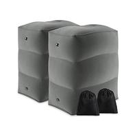 2 Pack Inflatable Travel Foot Rest Pillow Coussin de repos pour les pieds hauteur réglable convertible en lit plat Toddlers Idéal avion train voiture
