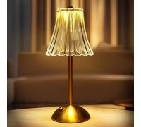 2 Pack lampe de table en cristal,Lampe LED en cristal d'éblouissement sans étape avec 3 modes,Lampes de table LED rechargeables pour chambre à coucher,Lire,Bureau,Bar à la maison (Section A, 1 Pack)