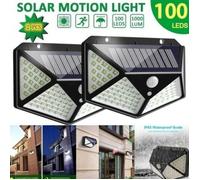 2 pack lampe solaire exterieur 100 led de éclairage Détecteur de Mouvement Lumière murale