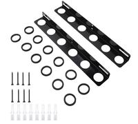 2-pack Landscaping Truck Trailer Rack, Tool Storage Rack, 6-hole Heavy Duty Straight Handle Tool, Landscaping Shovel Rack for Truck, With 24-piece Rubber Washers and Mounting Hardware Accessories