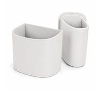 2 Pack Leather Car Door Cup Holder & Car Door Organizer Set (White)