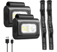 2 Pack Led Clip Lights Powerful Magnetic Rechargeable Waterproof Small Usb Running Light Safety Light For Beanie, Jogger, Runner, Fishing, Stroller
