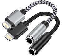 2 Pack Lightning To 3.5mm Headphone Adapter For Iphone [Mfi Certified] Aux Adapter For Iphone 14 Pro Max/14 Plus/14/13/12/11/Se/Xs/Xr/8