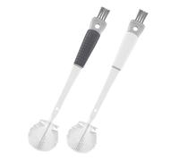 2 Pack Long Handle Silicone Bottle Brush, 2-in-1 Water Bottle Cleaner with Detail Crevice Brush for Scrubbing Tumblers, Baby Bottles, Vases, Food Grade BPA Free