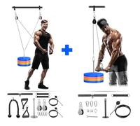 [2-Pack] Lyndwin Poulie Musculation, Fitness DIY LAT Pulldown Machine Systeme Maison Musculation Kit avec Double Corde Poignet Poulie Haute et Basse pour Triceps Biceps Curl Dos Epaules de Sport