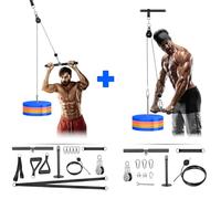 [2-Pack] Lyndwin Poulie Musculation, Fitness DIY LAT Pulldown Machine Systeme Maison Musculation Kit avec Double Corde Poignet Poulie Haute et Basse pour Triceps Biceps Curl Dos Epaules de Sport