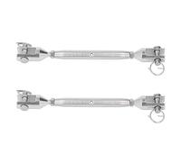 2 Pack M8 Stainless Steel Turnbuckle, Thread Jaw Turnbuckle with Open Ends, Marine Rigging Hardware for Wire Rope Tensioning