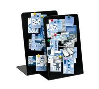 2 Pack Magnet Board, Tableau d'affichage magnétique pour les tables, Tableau d'affichage magnétique métallique, Suport d'affichage magnétique pour les tables à la maison (Noir, L (Pack of 2))