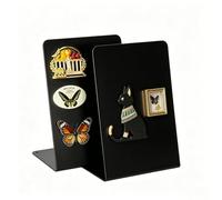 2 Pack Magnet Board, Tableau d'affichage magnétique pour les tables, Tableau d'affichage magnétique métallique, Suport d'affichage magnétique pour les tables à la maison (Noir, M (Pack of 2))