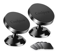 【2-Pack】 Magnetic Phone Holder for Car, [Strong Magnet] Magnetic Phone Mount for Car [4 Metal Plate] iPhone Magnetic Car Mount for Cell Phone [360° Rotation] Universal Dash Car Phone Holder Mount