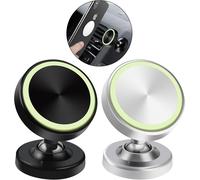 2 Pack Magnetic Phone Holder With 360° Rotation Compatible With All Smartphones, Car Accessories