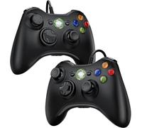 2 Pack Manette Pour Xbox 360, 2 Pack Manette Pc, Joystick Manette Pour Xbox 360/ Slim/Pc Windows 7/8/10/11/Xp, Gamepad Filaire Avec Ouble Vibration/Design Ergonomique/Six Axes