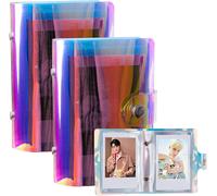 2 Pack Mini Album Photo Holographique,Petit Livre Photo Compatible Avec Instax Mini Style Film Et Polaroid 2X3 Film,Kpop Photocard,Credit Card (36 Poches)[L254]