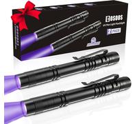 2 Pack Mini Black Light 395nm Uv Flashlight With Clip, Waterproof Uv Flashlight For Leakage, Pet Urine, Scorpion, Hotel Inspection, Dry Spots And Bugs