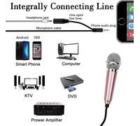 2 Pack Mini Karaoke Microphone,Small Karaoke Microphone for Phone with Universal 3.5mm Cable,Metal Wired Microphone,Portable Condenser Microphone for Computer