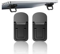 2 Pack Mini Laptop Stand, Foldable Invisible Portable Keyboard Riser, Metal Laptop Feet with Non-Slip Silicone (Black)