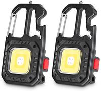 2 Pack Mini Led Flashlight 800 Lumens Portable Work Light Keychain 7 Modes Usb Rechargeable Inspection Lights With Screwdriver For Emergency Repair Camping