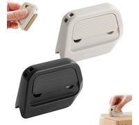 2 Pack Mini Magnetic Ceramic Box Cutter, Retractable Cardboard Cutter with Right Angle Groove, Portable Cardboard Cutting Tool for Crafts&Daily Use (Beige+Black)