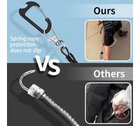 2 Pack Mobile Phone Lanyard Spring Lanyard Anti-Theft Lanyard With Carabiner Fit Most Mobile Phones (Black + Clear)