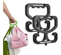 2-Pack Multi Purpose Heavy Duty Handle Holder Carrier,Grocery Bag Carrier, Each Holds Up to 100lbs - Comfortable Grip,Prevent Fatigue for Carrying Plastic Shopping Bags Buckets & More (Black)