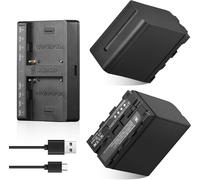 2-Pack Np-F970 Batterie De Rechange Remplacement Battery Smart Led Chargeur Double Usb-C Pour Sony Np-F970 F960 F950 F770 F750 F570 F550 Compatible Godox Neewer Caméscope/Moniteur/[USBC1131]