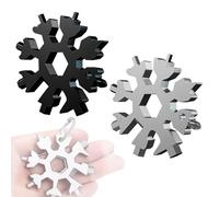 2 Pack Outil Multi-Usage Flocon de Neige 18 en 1, Ouvre-Bouteille Multifonctionnel en Acier Inoxydable Portable, Ouvre-Bouteille, Clé pour Vélo, Clé à Douille Flocon de Neige en Acier Inoxydable