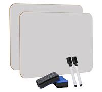 2 Pack Petit Tableau Blanc Effaçable à Sec, 21 x 29.7 cm Double Face Mini Tableau Blanc avec 2 Stylos et 2 Gommes,Tableaux Blancs Portables Durables pour Etudiants, Salle de Classe