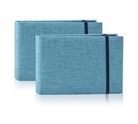 2 Pack Petit Traditionnel Album Photo 10x15, Chaque Album avec 100 Pochette, Couverture en Lin, Mini Livre Photo Memory Book pour Bebe Mariage Enfant Famille Voyage Cadeaux Personnalisé (Bleu)