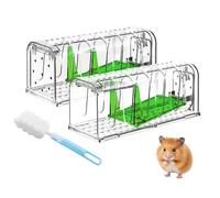 2 Pack Piege A Souris, PièGe à Souris Vivante, LibéRation Sans Contact Attrape Tapetteà Souris, RéUtilisables Attrape Souris, Avec Trou D'Air Sans MéCanisme,Pour IntéRieur Cuisine Maison Jardin