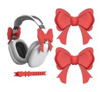 2 Pack Pink Bow Decor Headphone Accessories,Cute 3D Printed Bows Coquettish Headphone Attachment Accessories,Adjustable Silicone Earphone Charms,Playful HeadphoneClip D-ecor for Women
