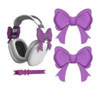 2 Pack Pink Bow Decor Headphone Accessories,Cute 3D Printed Bows Coquettish Headphone Attachment Accessories,Adjustable Silicone Earphone Charms,Playful HeadphoneClip D-ecor for Women