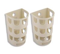 2 Pack Plastic Bag Holder, Wall Mount Grocery Bag Dispenser Trash Storage Organizer with Hole Hanging Storage Dispenser for Home, Kitchen (khaki)