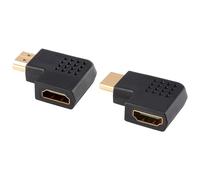 2-Pack Plat Hdmi Adaptateur, Coudé 90 Degrés Adaptateur Hdmi Plat Vertical Mâle Vers Femelle Coudé À Gauche Et À Droite[GBP6271783]