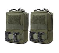 2 Pack Pochette Tactique Molle Petite Militaire Accessoires Poche Convient aux Gilet Tactique Sac a Dos Ceintures randonnée Camping Trousse Sacoche (Vert Olive)