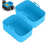 2 Pack Pots en silicone pour friteuse à air Liner de bol réutilisable qualité alimentaire remplaçant le panier Ninja DZ201 DZ401 Instant Vortex Fryer Anti-adhésif résistant la chaleur avec poignées La