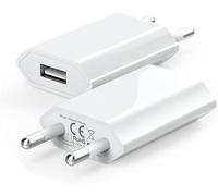 (2 Pack) Prise USB, Embout Chargeur USB Secteur 5V 1A, Adaptateur Secteur USB Compatible avec iPhone, IPad, IPod, Android, Xiaomi, Samsung, Huawei, S Ony, LG,tablettes, MP3 Bloc USB,Prise électrique