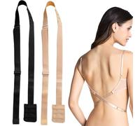2 Pack Rallonge Soutien Gorge Convertisseur Dos Nu Bas, Parfait pour Les Robes Dos Nu,V Profond Robe Mariage Fête, Extensions pour Rallonge Soutien Gorge Dos Nu pour Femmes Dames et Filles