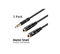 [2 Pack] ReaLink Adaptateur Audio Câble 3mmVers Double Sorties Jack 3mmFemelle Répartiteur Audio pour PSAXbox One S, tablette, téléphone portable, casques de jeu PC et ordinateur portable G